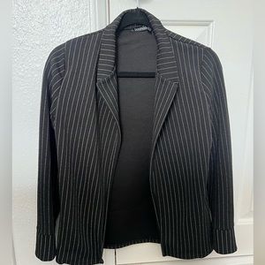 Black and white striped blazer